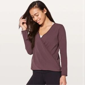 Lululemon Full Freedom Long Sleeve Wrap in Eggplant Dark Purple Size 8